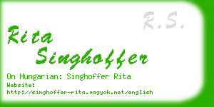 rita singhoffer business card